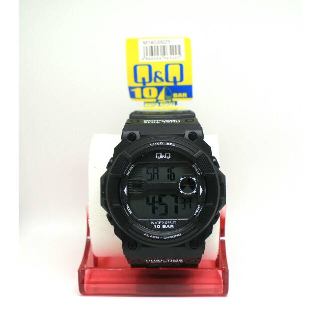 Jam Tangan Anak Cowok Pria Digital QQ Q&Q M140J002Y Warna Hitam Tali Rubber Karet