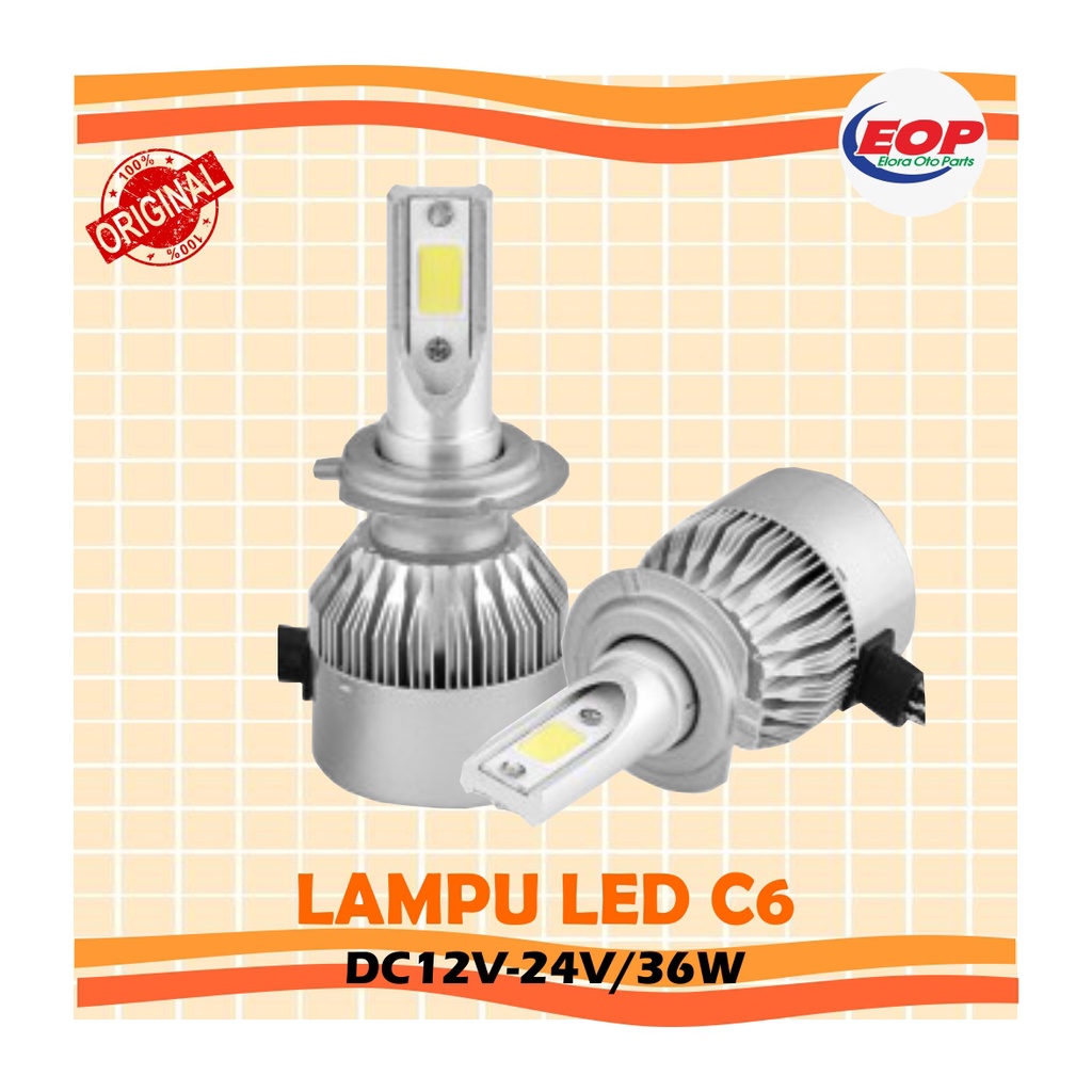 LAMPU LED C6 satu set 2 lampu LED H1,H4,H7,H11