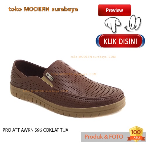 Sepatu pria casual karet slip on pantovel tanpa tali anti air