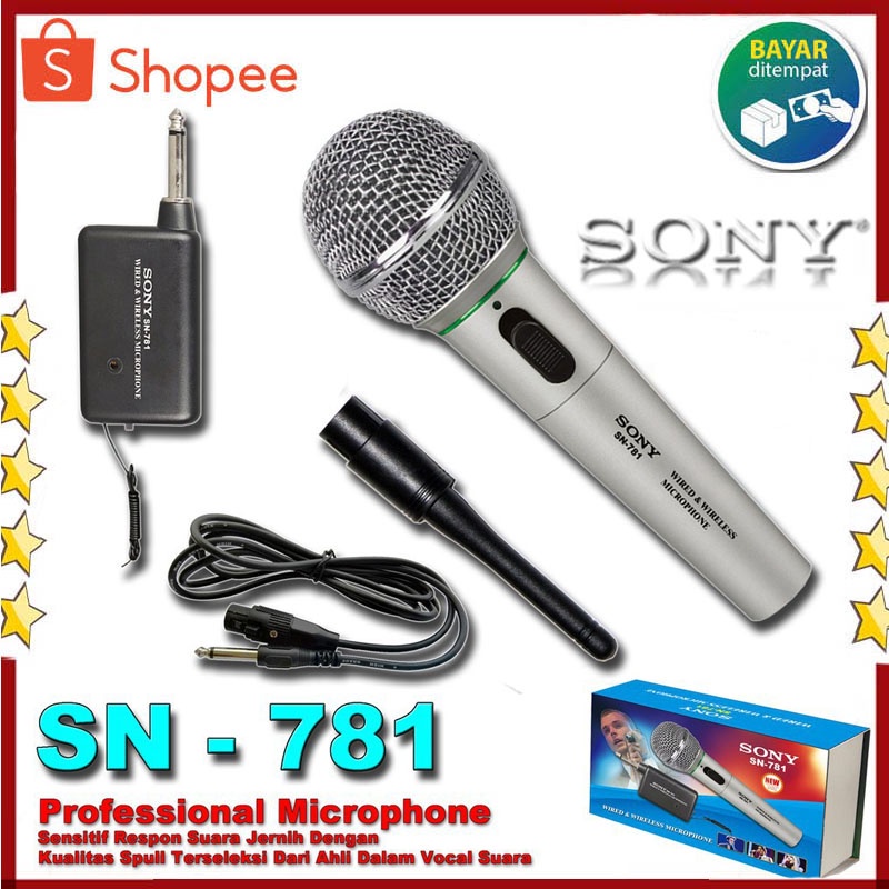 Mic/microphone SONY SN 781 Bisa Wireless Dan Kabel Suara Mantap