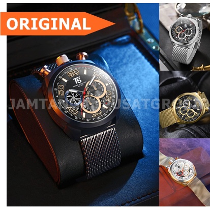 termurah new Jam Tangan Pria T5 H3748 3748 Original Mesh Strap Chrono Stopwatch terbaru
