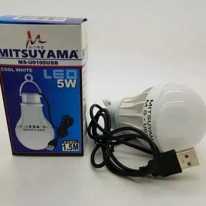 BOHLAM USB KABEL 5 WATT MITSUYAMA  LAMPU KABEL USB 5W LED EMERGENCY - MURAH BANGET