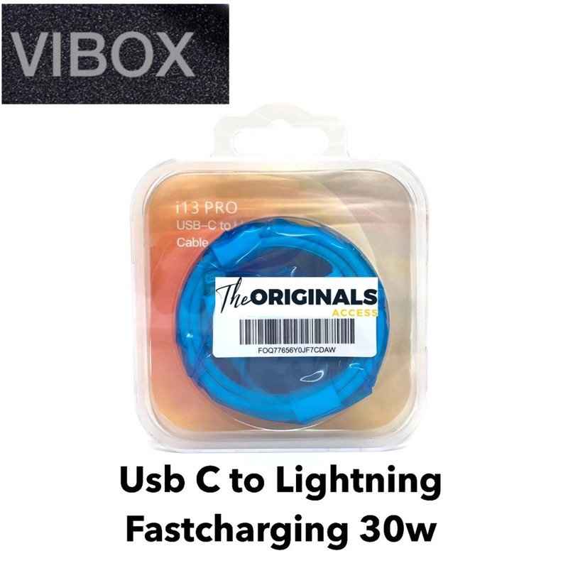 Kabel Vibox ip13 usb c to lightning fast charging 30w pack kaca premium Promo Sen