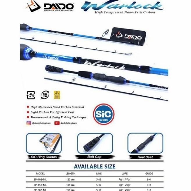 ALAT PANCING JORAN CARBON SOLID DAIDO WARLOCK 120 135 150 12LB WARLOK 402 462 502 SALE