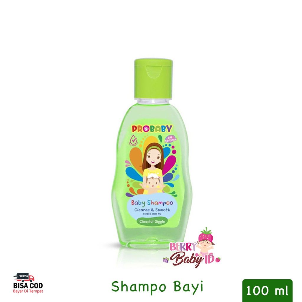 ProBaby Shampo Bayi Pro Baby Shampoo Cheerful Giggle Silky Cuddle Cleanse &amp; Smooth 100 ml Berry Mart