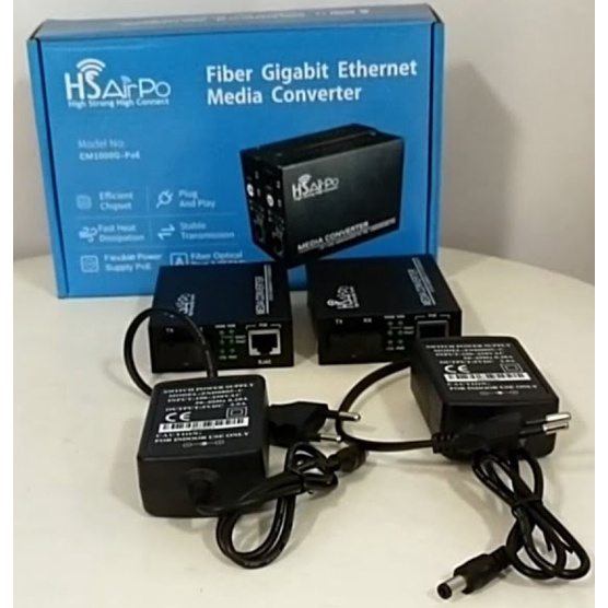 HS AIRPO CM1000G PoE 3 KM ETHERNET MEDIA CONVERTER
