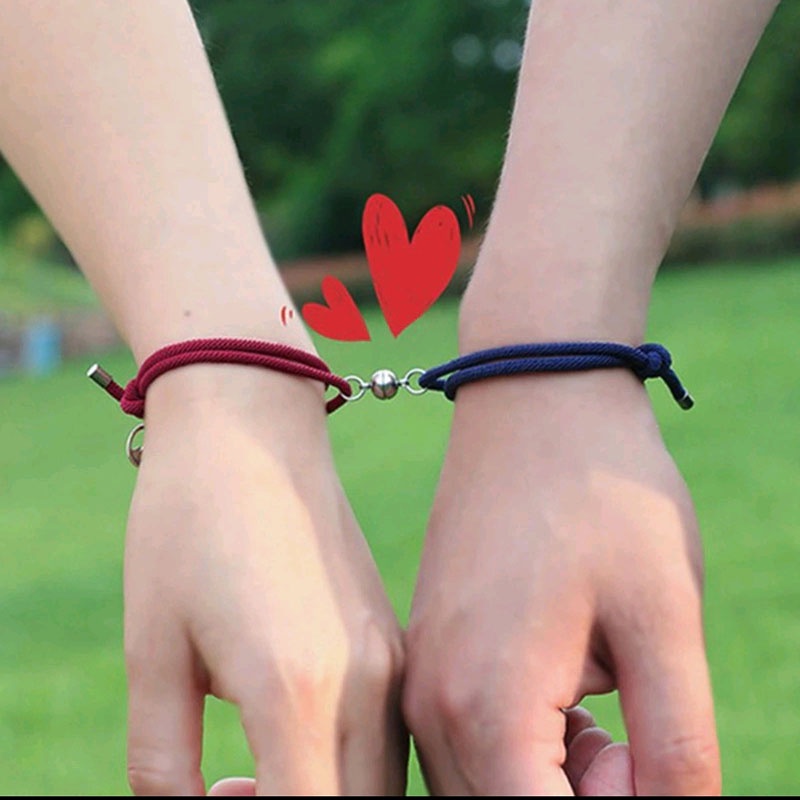 (COD)GELANG TALI SEPASANG COUPLE IMPORT DENGAN MAGNET BRACELET PASANGAN PERSAHABATAN 2 GELANG