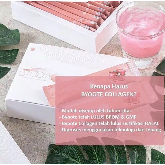 Byoote Collagen Drink 1 Box 16 Sachet - Minuman Colagen Kolagen Premium - Halal BPOM Asli Original Official