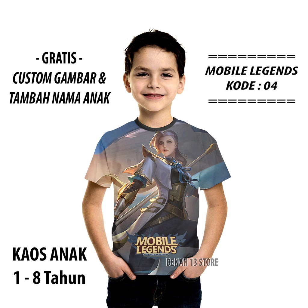 Baju Kaos Mobile Legend Anak Motif Hero Silvanna Shopee Indonesia