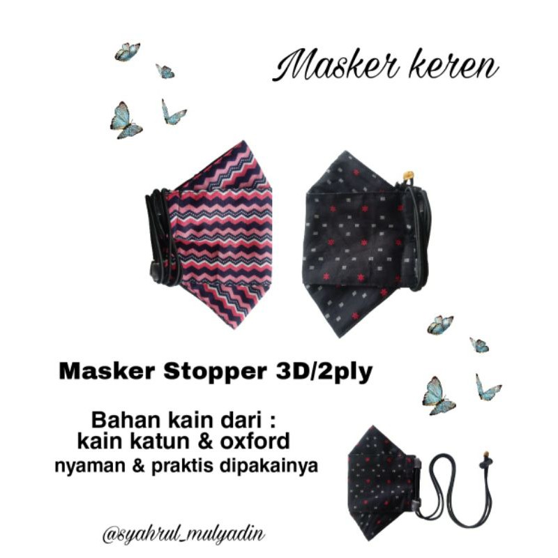 Masker Kain Model Stopper 3D 2 Ply Grosir Resellerr