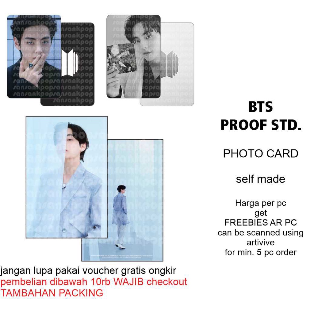 photocard unofficial bts bangtan versi proof