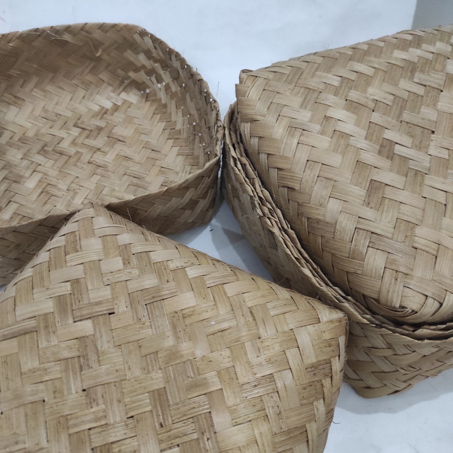 Kotak besek hampers bakul anyam anyaman bambu besar 5 set