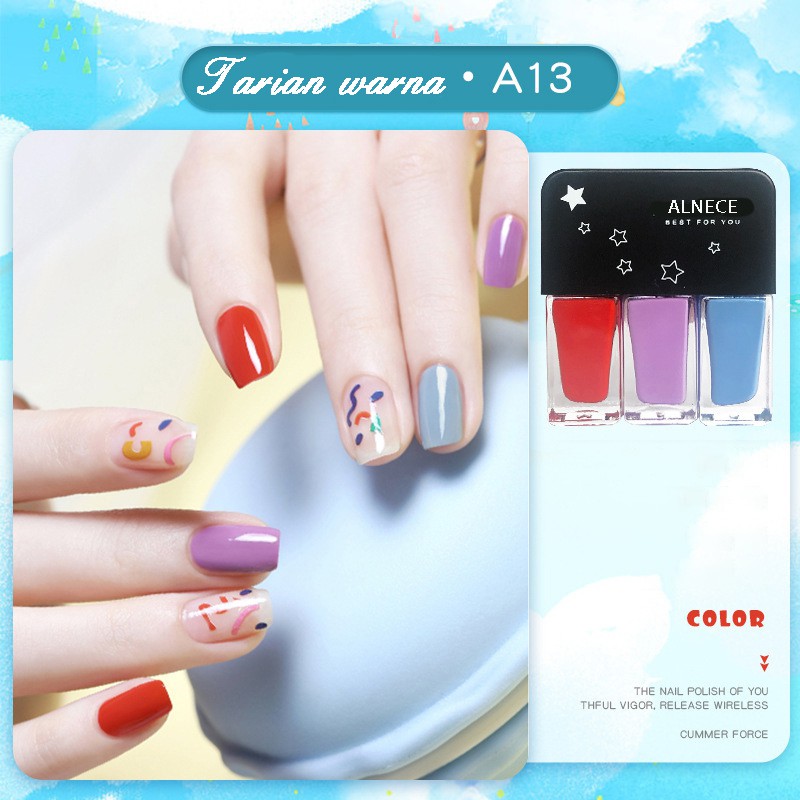 3IN1 kutek halal kuteks 3 tone kutek korea kutek muslimah Gel Nail polish 18 warna