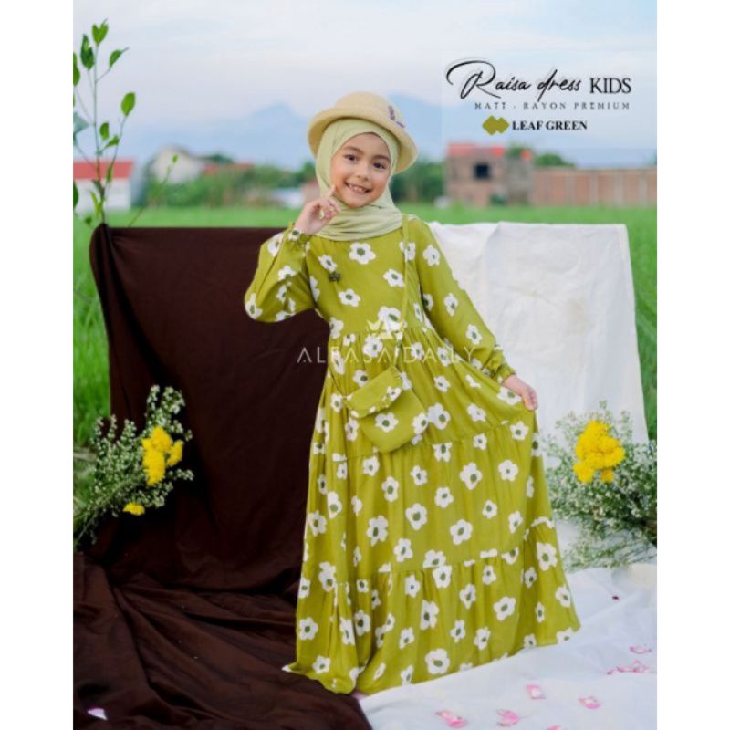 Alfasa Daily Raisa Dress Kids Motif Bunga Rayon Premium