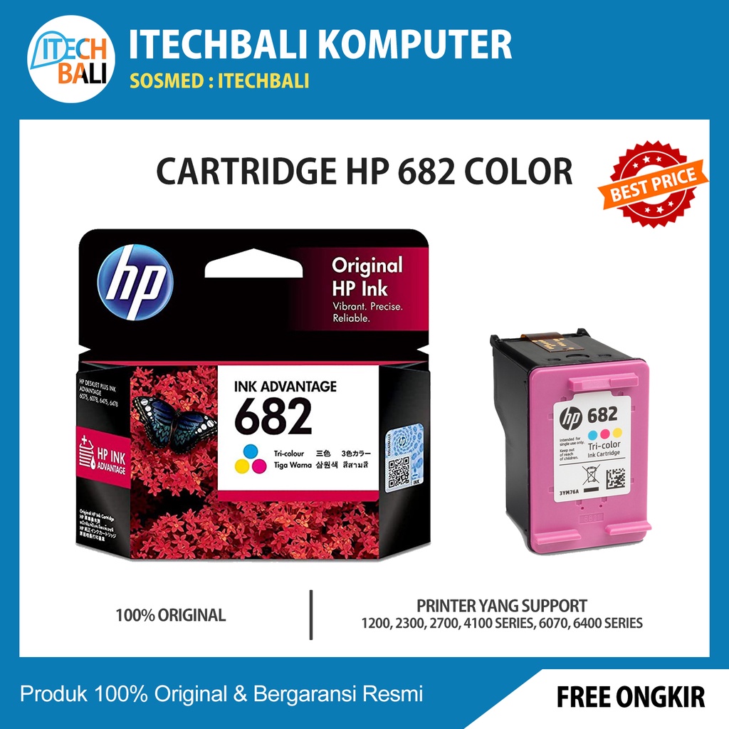 HP 682 Cartridge Tinta Hp  | ITECHBALI