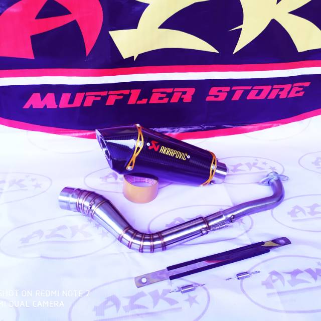 knalpot racing Akrapovic short NMAX AEROK PCX LEXI MIO BEAT VARIO SCOOPY KNALPOT MURAH KEREN MANTAP