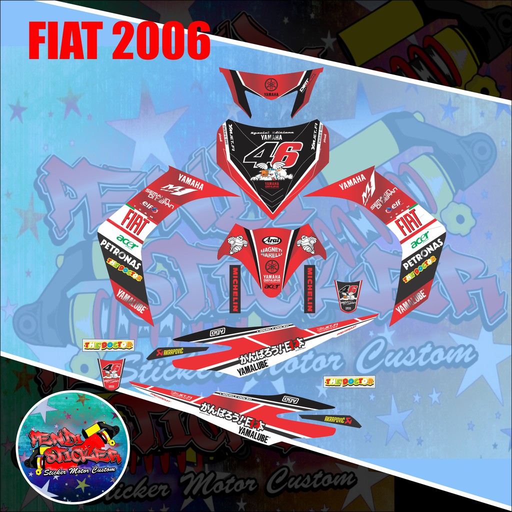 DECAL STICKER YAMAHA JUPITER MX FIAT 2006
