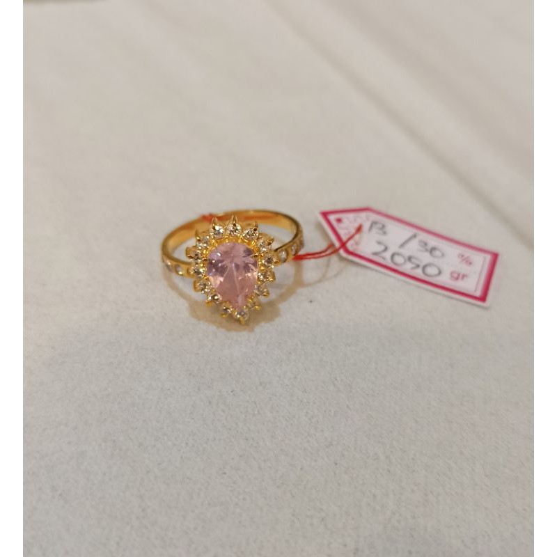 Cincin permata biru emas asli 300