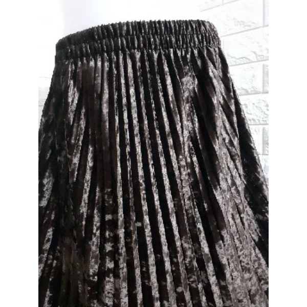 VELVET PLEATED SKIRT EAPPLECLOTHINGS