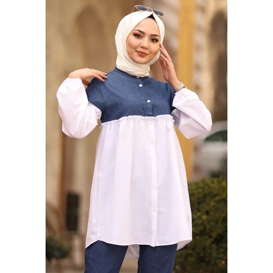 Ainun Kemeja Wanita Atasan Jumbo Blouse Big size Pakaian Wanita Over Size S M L XL XXL XXXL 5L