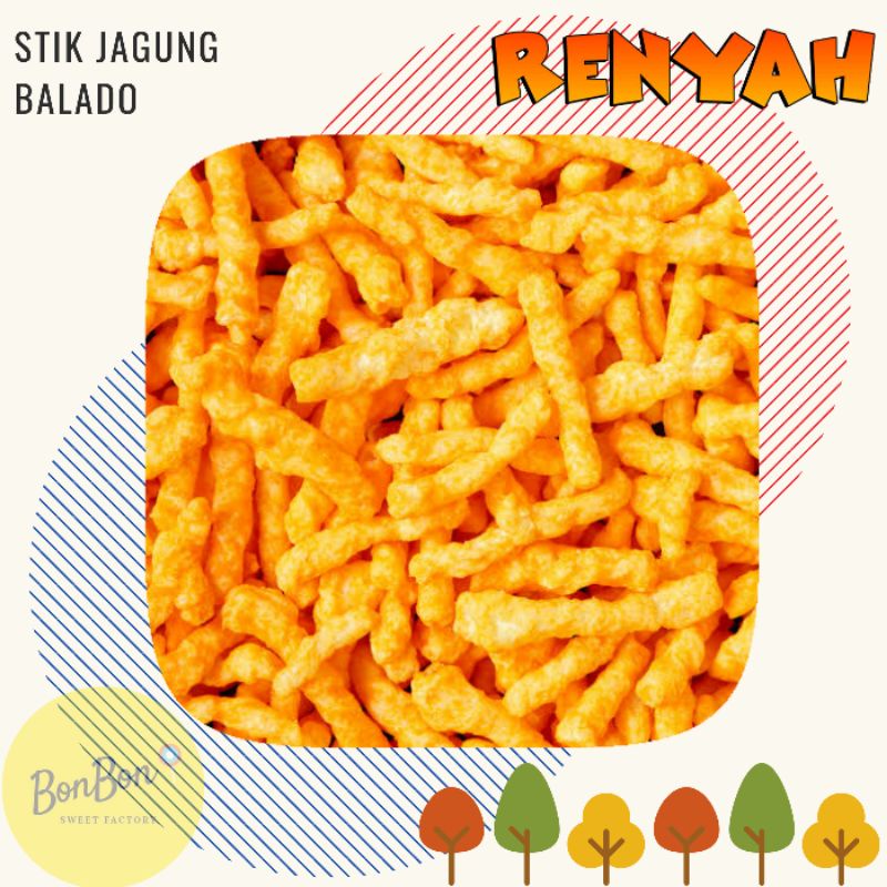 

Stik Jagung Bakar Balado 250 Gr / Stick Jagung Bakar Pedes / Stik Jagung Panggang Pedas