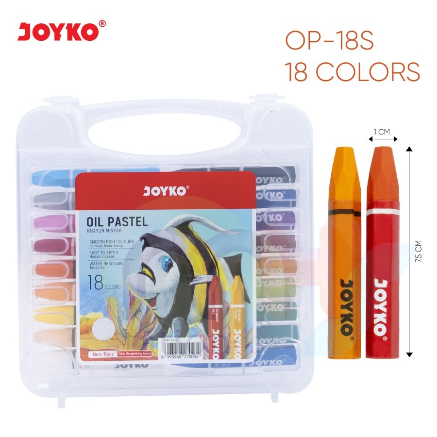 

Crayon Krayon Oil Pastel Joyko OP-18S / 18 Warna