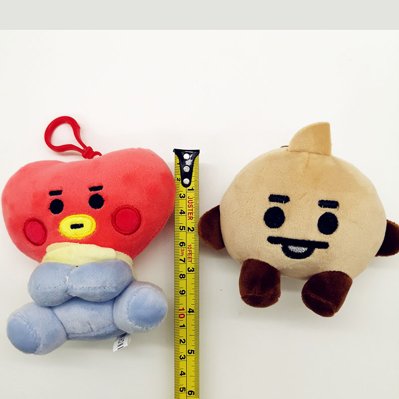 7pcs / Set Gantungan Kunci Boneka Kartun Kpop   Bahan Plush Charms