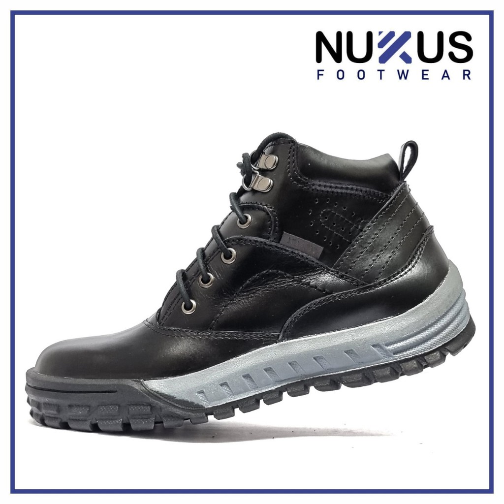 Nukus Sepatu Pria Safety Boots Tali Hitam - GR TL