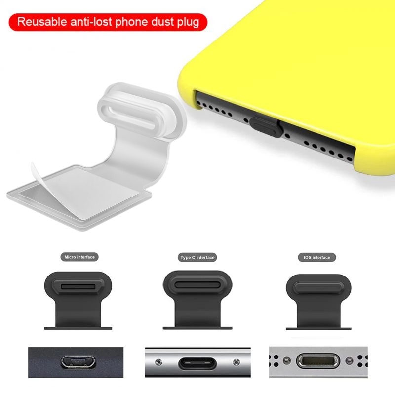 1 Pc Cover Pelindung Port Charging Bahan Silikon Tahan Air Tahan Debu Dapat Digunakan Kembali