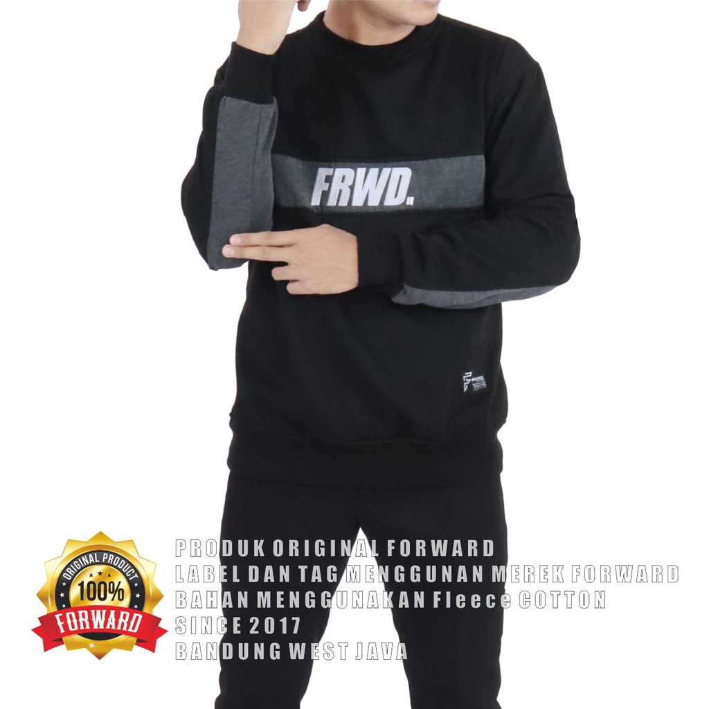 [COD] Forward system Crewneck Sweater Black Motif Simpel Pria/Wanita Premium Quality