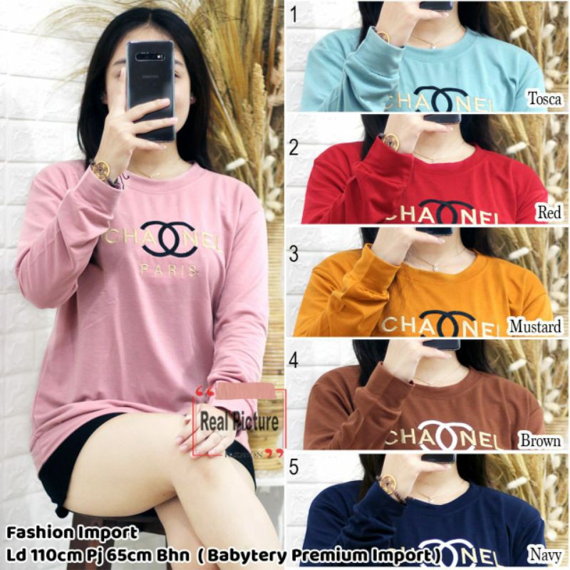 ATASAN WANITA LENGAN PANJANG IMPORT BRANDED ATASAN CEWEK SWEATER WANITA