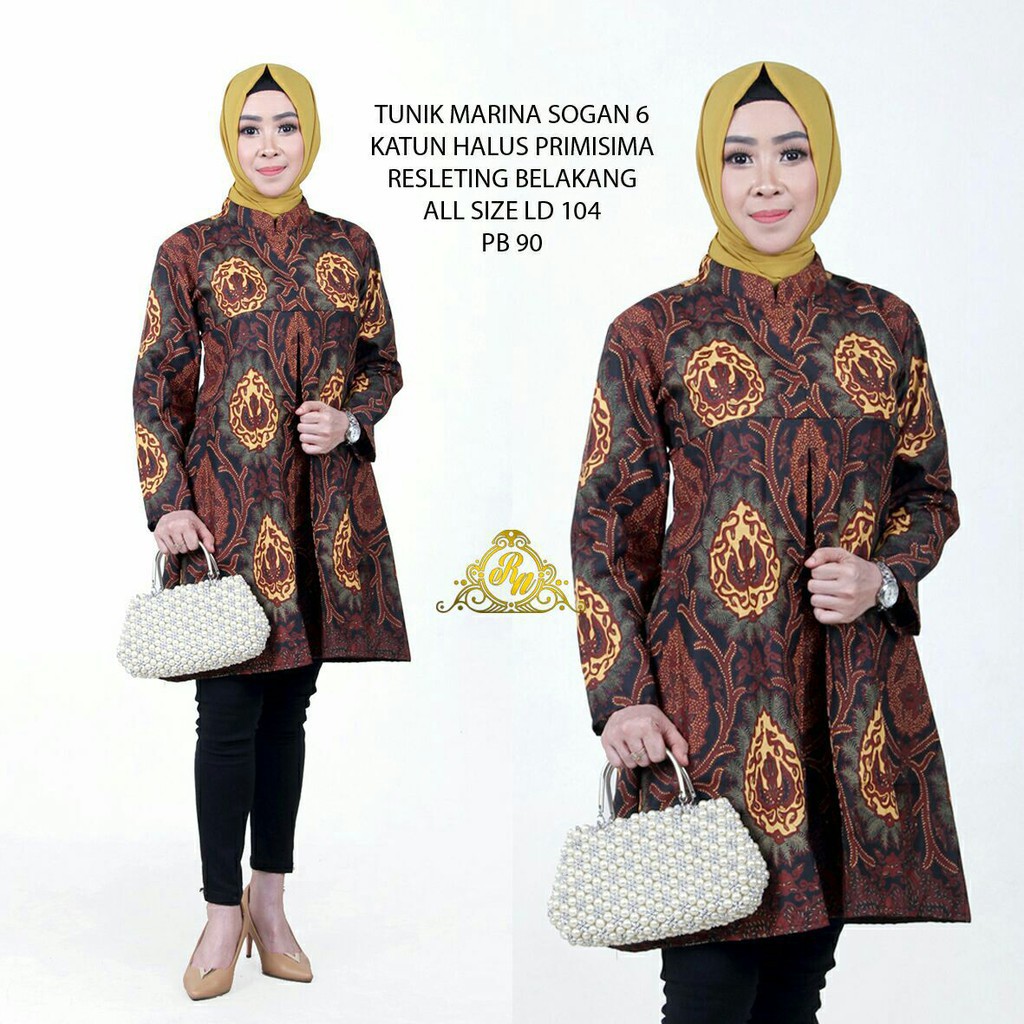 Hot Promo Atasan Wanita Baju Batik Wanita tunik Baju Batik Kantor Seragam Guru Dress Batik