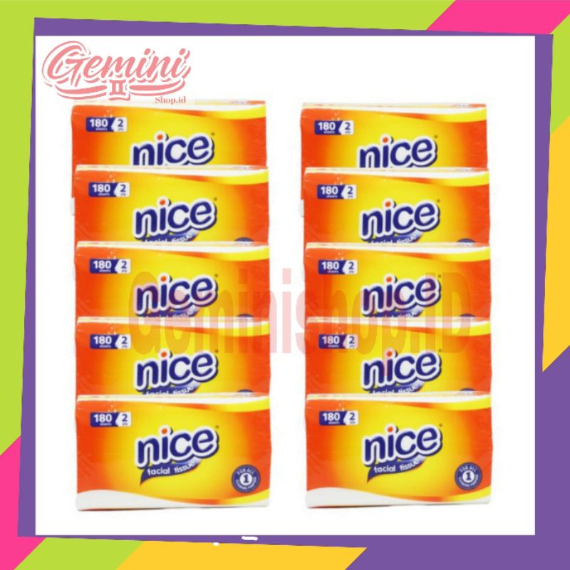 10 PCS TISSUE NICE 180s / tisu nice 180 sheets / tissue nice 180 sheets 10 pcs / nice tissue