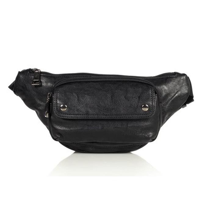 ✅ PENGIRIMAN CEPAT WAISTBAG PRIA✅ FULLHARDY - WAIST BAG KULIT BEYOND SK 9107 PU - HITAM KORTING