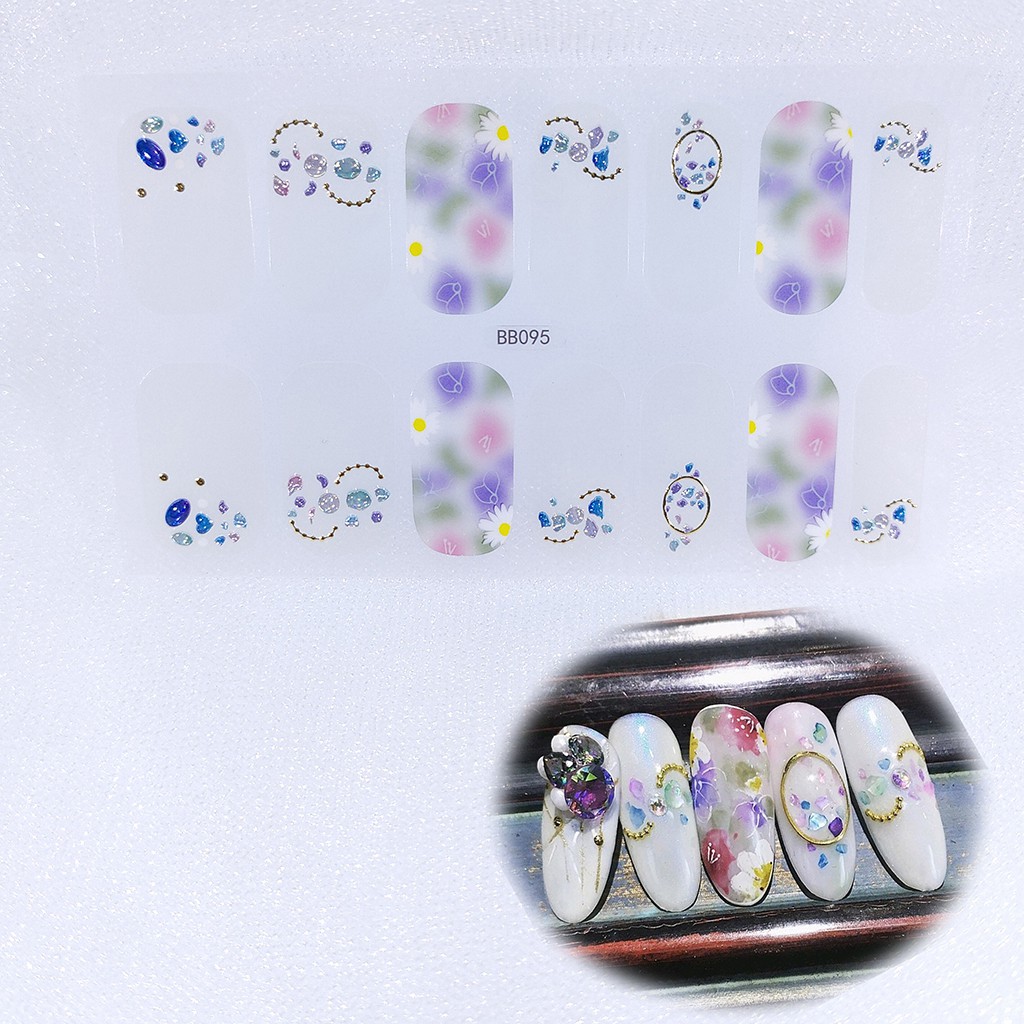 Bb091-099 Bb100-106 Stiker Kuku 3d Motif Mutiara / Berlian Imitasi Untuk Nail Art / Manicure Diy