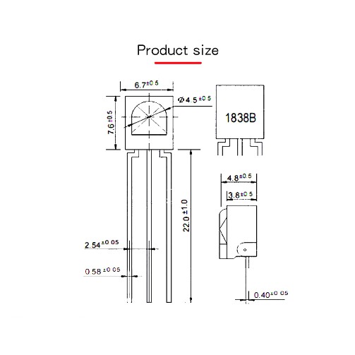 sensor Universal IR Infrared Receiver Infra Merah TL1838 VS1838B VS1838 38Khz Module Arduino