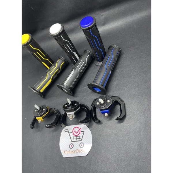 Paket Handgrip Thailand-Sarung Gas Tangan + Gantungan Cabang Cr7 Full CNC