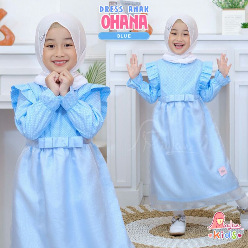 Dress Muslim Anak OHANA | MiuLan Kids | Baju Busana Muslim Pakaian Gaun Anak Perempuan Cewek Imut lu