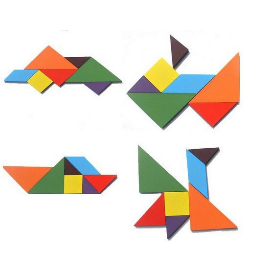 [ Giggel ] Mainan Edukasi Anak Tangram Wooden Puzzle Square Montessori Edukatif / TANGRAM isi 7pcs / Tetris Kayu