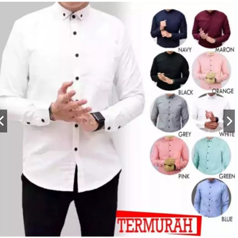 (COD)//Kemeja Polos Pria Lengan Panjang Distro Best Seller, kemeja pria lengan panjang / premium distro baju motif surfing flanel polos formal