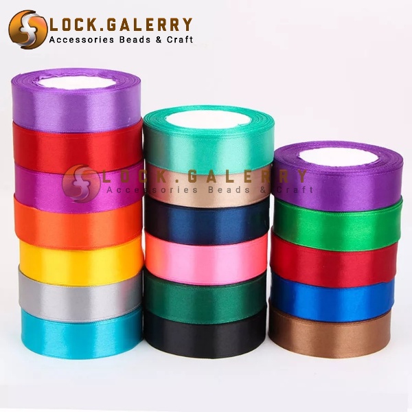 Pita Satin 1 inch/2,5 cm Pita Kado Per Roll