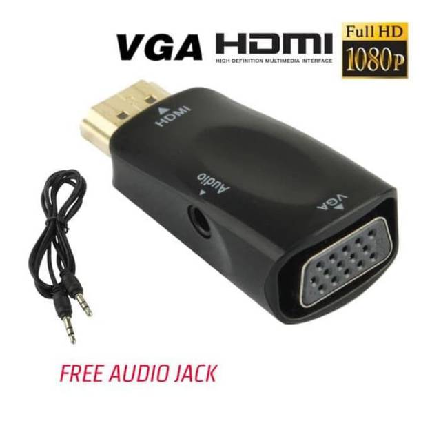 Adapter VGA to HDMI Converter Female VGA to Male HDMI Konverter VGA HDMI FULL HD1080 Audio Jack3.5mm