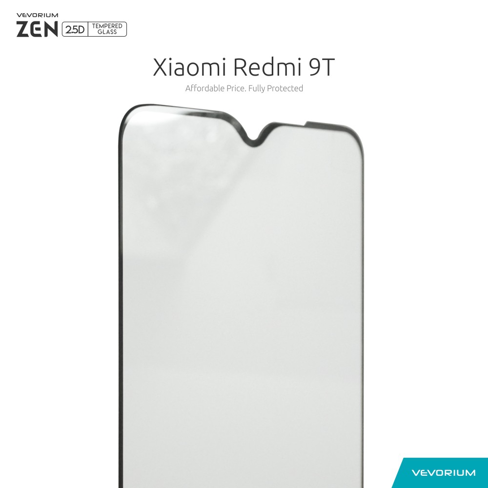 VEVORIUM ZEN 2.5D Xiaomi Redmi 9T Full Cover Tempered Glass Anti Gores Kaca