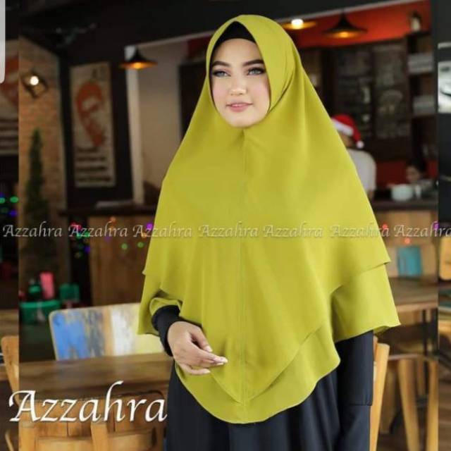 Khimar Jumbo Polos Hijab Azzahra / Raudah Tiara Hijab Original Ceruty Babydoll Premium Jilbab Murah 