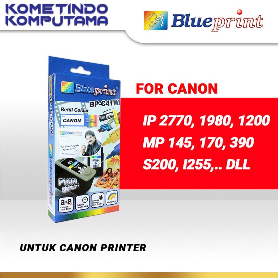 WARNA CMY Tinta Suntik Refill Color BLUEPRINT Canon BP-C41W 100% ORIGINAL
