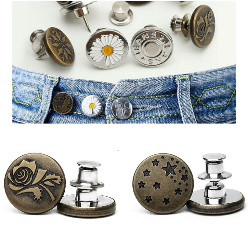 Kancing Ajaib / Kancing Jeans / Solusi Celana Kedodoran atau Kekecilan / Unisex