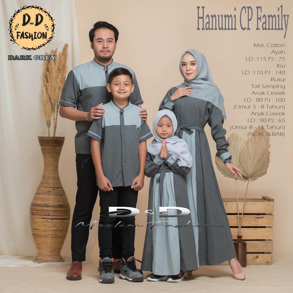 HANUMI BAJU COUPLE KELUARGA BAJU SARIMBIT BAJU LEBARAN FASHION MUSLIM HANUMI COUPLE FAMILY