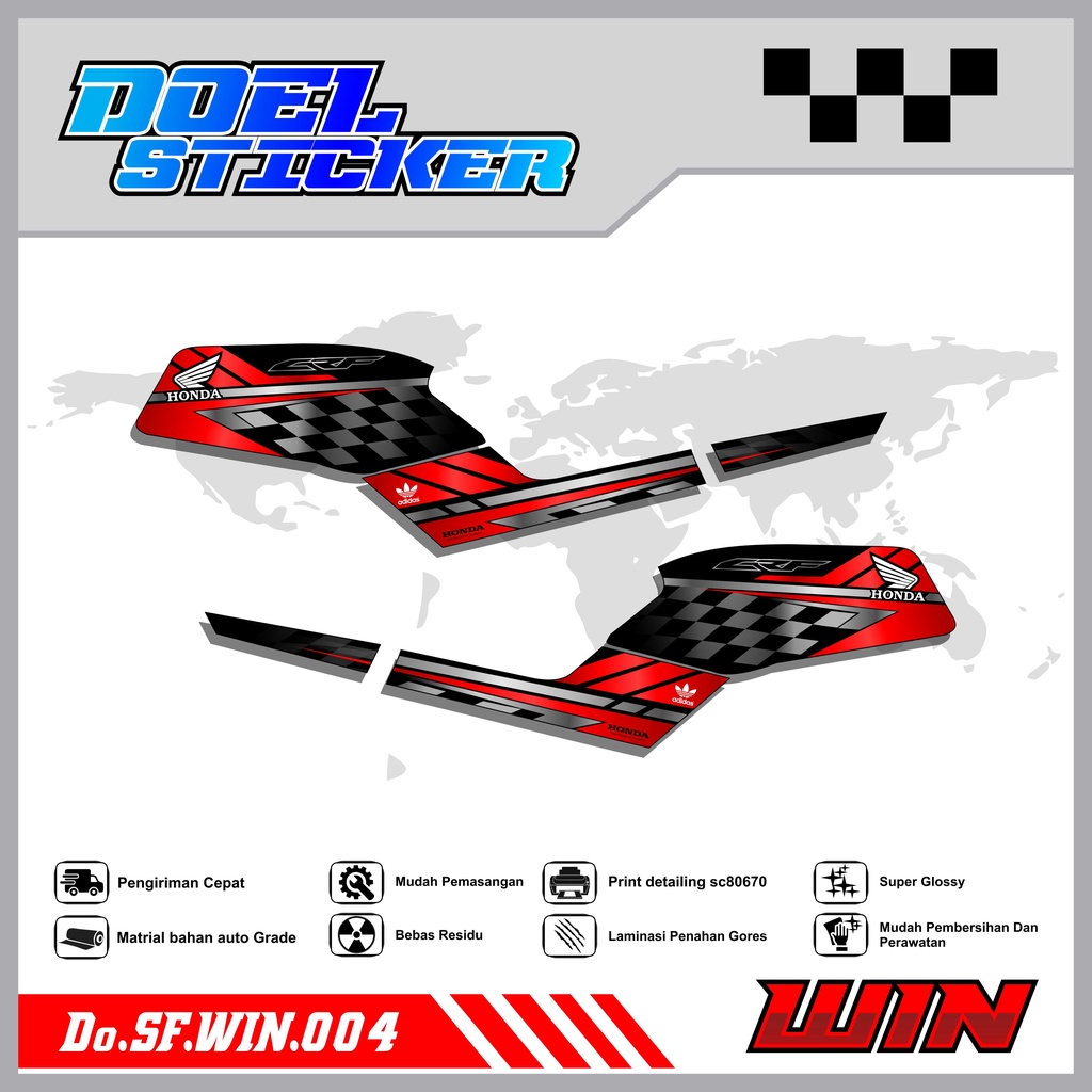 STICKER STRIPING WIN 100 - STICKER STRIPING LIST VARIASI HOLOGRAM , CROME WIN 100 DOEL 004