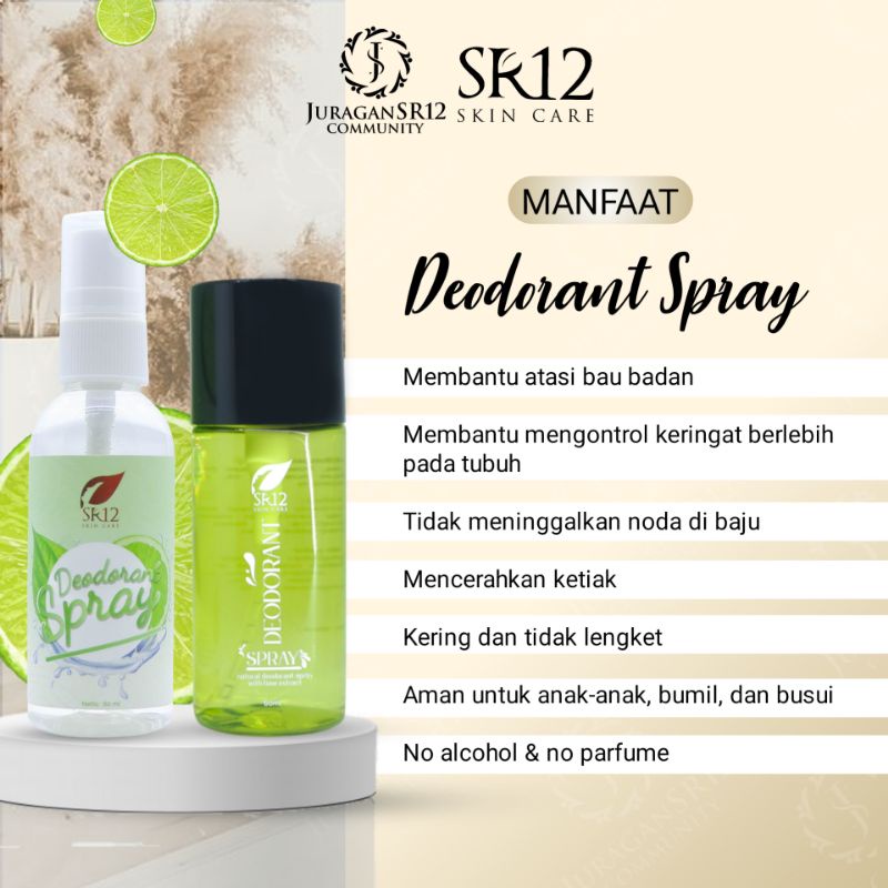 Deodoran SR12 Deodorant Spray Penghilang Bau Ketiak Pemutih Ketiak dan Selangkangan Ampuh Penghilang Bau Badan Deodorant BPOM