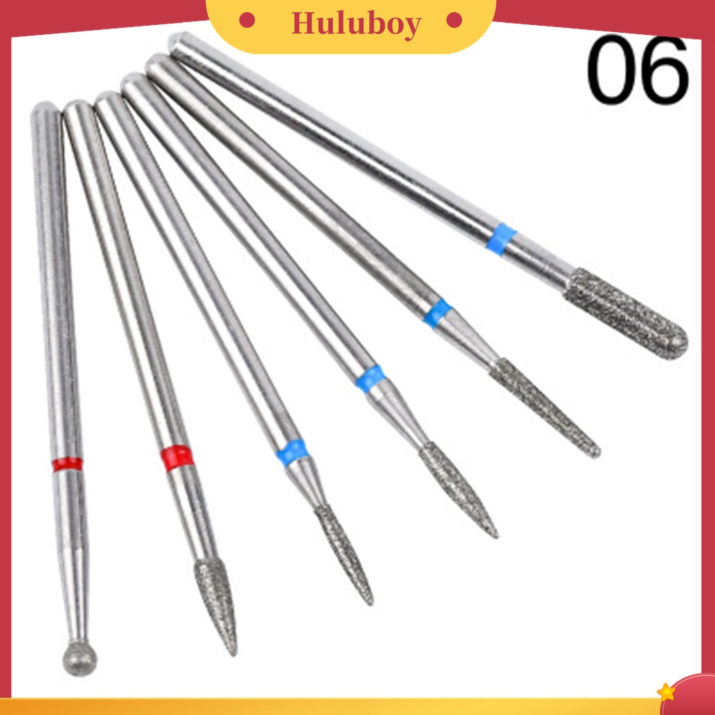 Huluboy Huluboy♡ 6pcs Mata Bor Drill Bits Untuk Manicure / Pedicure